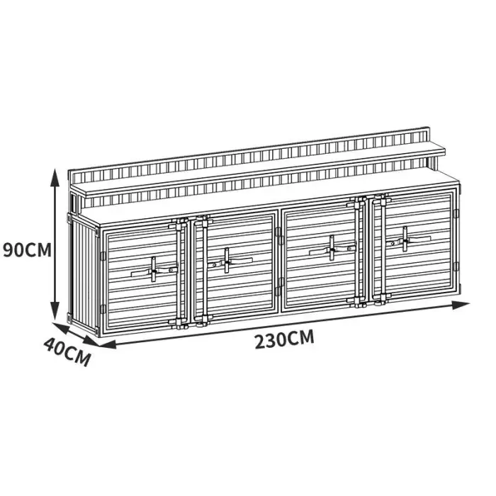 Industrial Style Iron Container Locker Hot Pot Restaurant Equipment Sideboard Liquor Side Cabinet Seasoning Platform