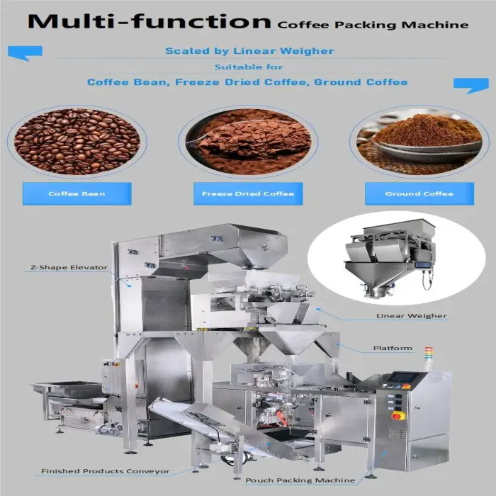 1 Kilo Ground and Whole Bean Coffee Premade Bags Pack System Packing Machine