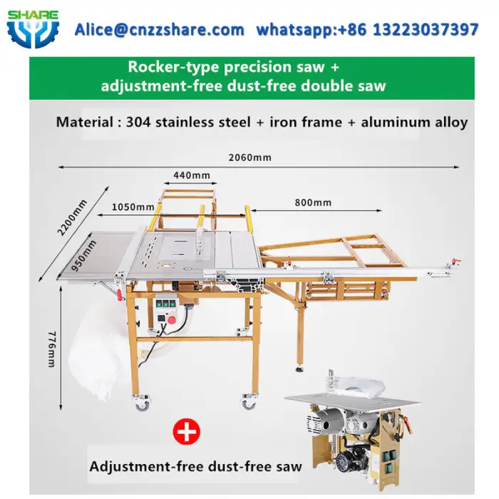 Portable Wood Machine Precision Sliding Table Panel Saw Machine Woodworking