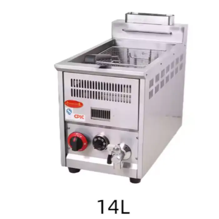 Commercial Industrial Stainless Steel Gas Single Tank Fish and Potato Chips Corn Dog Frying Deep Fryer