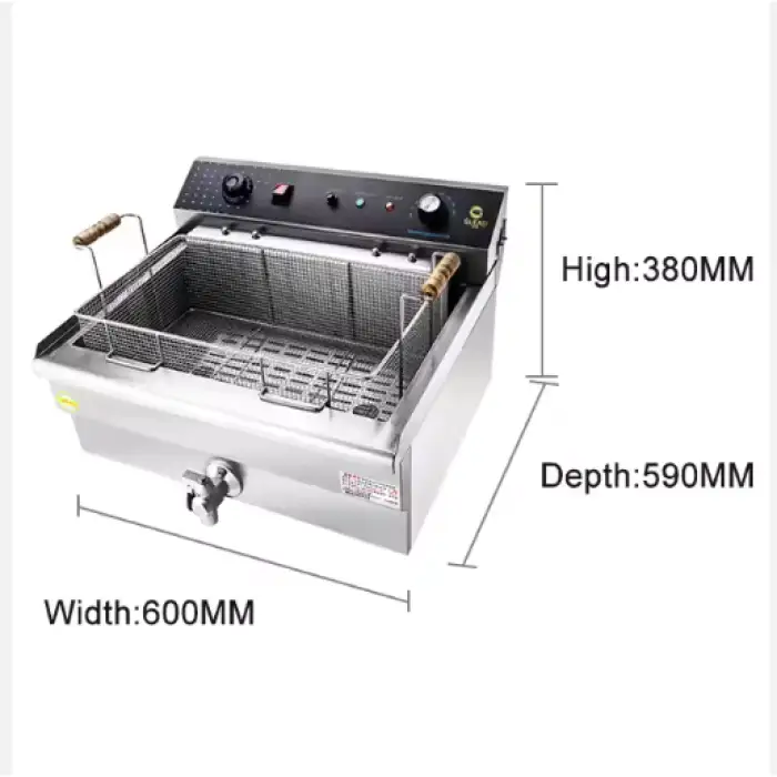 Standing Electric Premium Commercial Full Size Electric Deep Fryer 12 Liters Professional Industrials Restaurant Deep Fryer