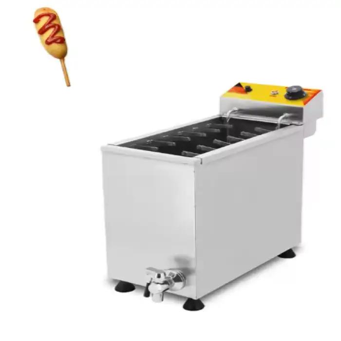 Commercial Cheese Hotdog Fryer Korean Mozzarella Deep Frying Machine Electric Corndog Fryer