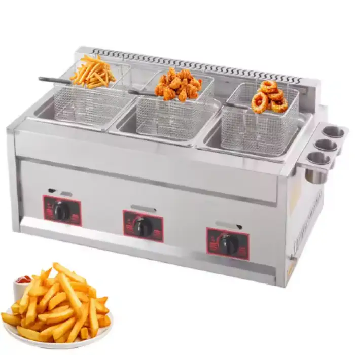 Commercial Gas Deep Fryer Kitchen Restaurant Catering Cooking Frying Equipment