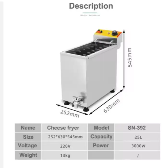 XEOLEO Commercial 25L Korean Cheese Hot Dogs Sticks Frying Machine Mozzarella Hot Dog Maker Machine Corn Dog Deep Fryer Machine