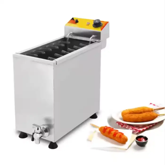 XEOLEO Commercial 25L Korean Cheese Hot Dogs Sticks Frying Machine Mozzarella Hot Dog Maker Machine Corn Dog Deep Fryer Machine