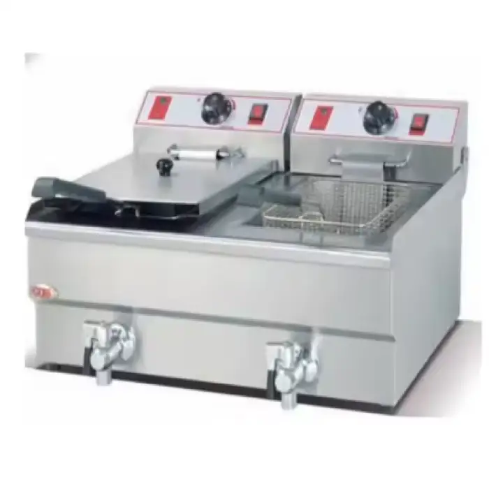 Electric Double Fryer Double Cylinder Fryer Chicken Chips Deep Fryer Commercial