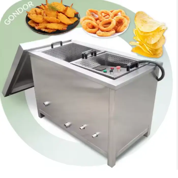 Chicken Wing Potato Industry Batch Spring Deep Gas Fryer Machine