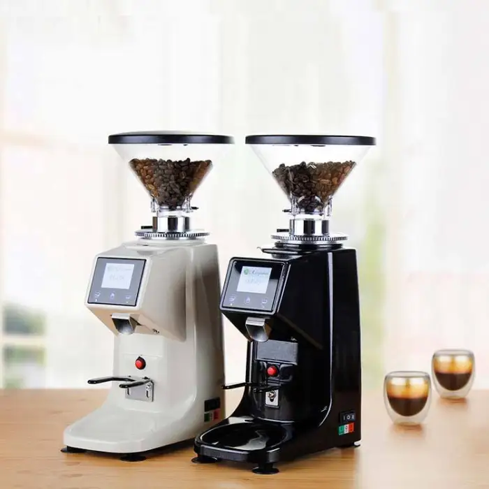 19 Gear Household Small Automatic Espresso Coffee Grinder Machine Touch-screen Grinding Disc Cocoa Bean Dryer Stainless Steel