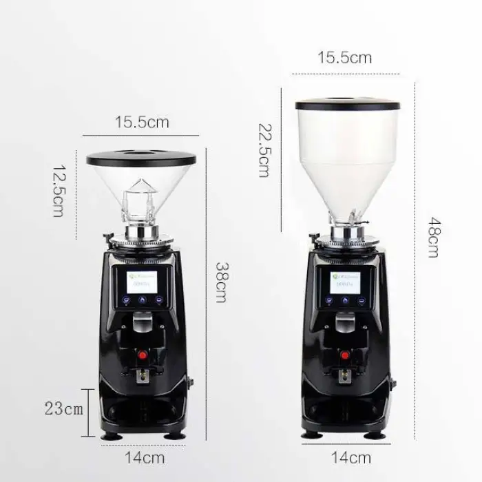 19 Gear Household Small Automatic Espresso Coffee Grinder Machine Touch-screen Grinding Disc Cocoa Bean Dryer Stainless Steel