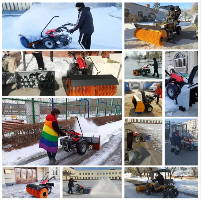 Electric Manual Push Snow Sweeper Household Snow Cleaning Device Rechargeable Snow Sweeper Road Greenhouse Removal Machine