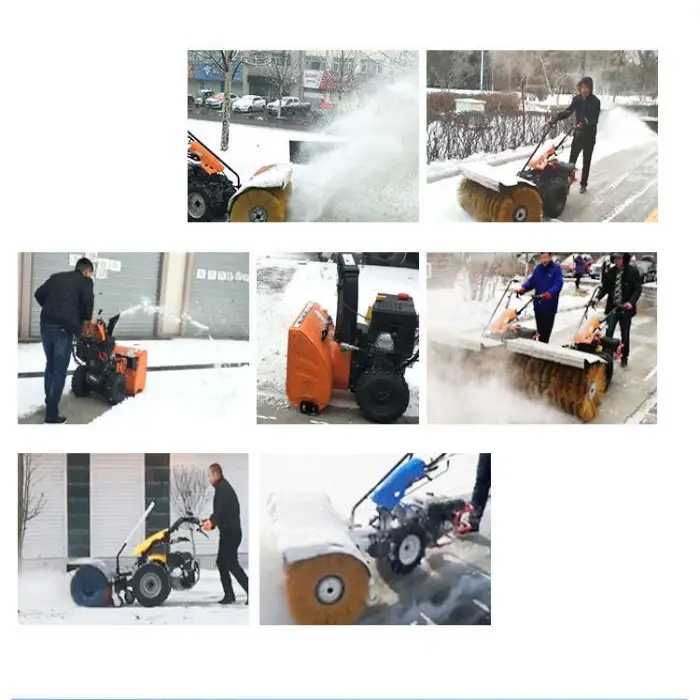 Electric Manual Push Snow Sweeper Household Snow Cleaning Device Rechargeable Snow Sweeper Road Greenhouse Removal Machine