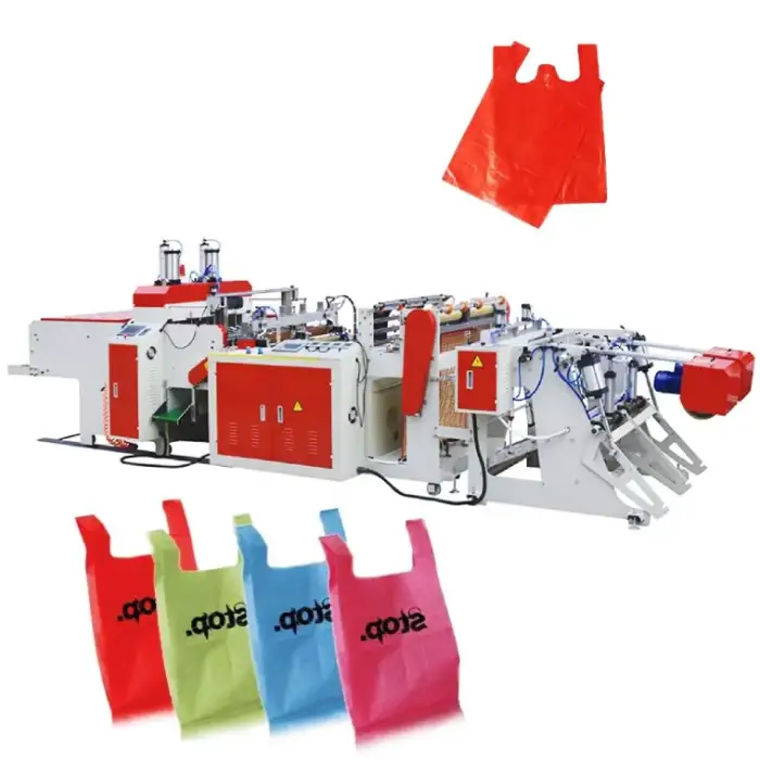 Polythene T-shirt Bag Cutting Making Machine Machine Pour Sachets Plastic Poly Ldpe Nylon Plastic Bag Machine