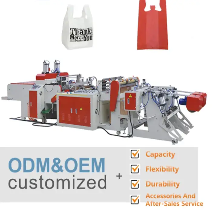 Polythene T-shirt Bag Cutting Making Machine Machine Pour Sachets Plastic Poly Ldpe Nylon Plastic Bag Machine