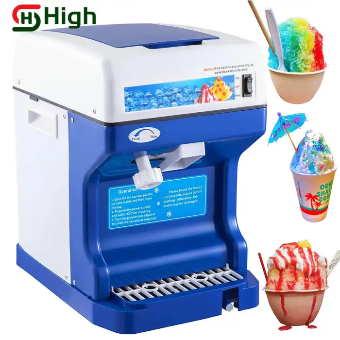 Electric Shaved Ice Machine 250w Snow Cone Maker Tabletop W/Adjustable Ice Texture, 265lbs/H for Home and Commerical Use