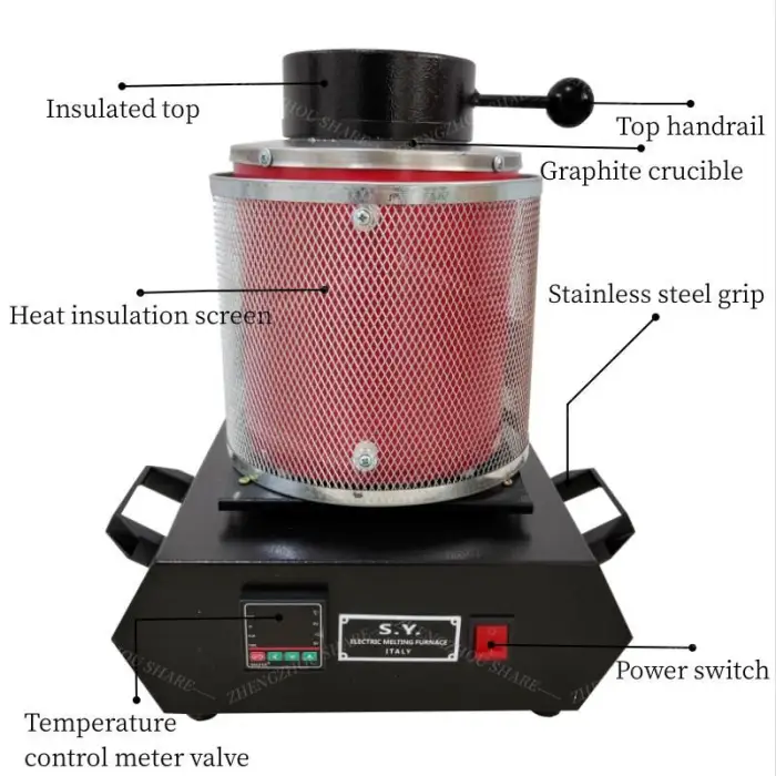 Automatic Digital 1kg 2kg 3kg Electric Melting Furnace Melting Furnace Melting Furnaces Iron Tin Silver Copper Aluminium Gold