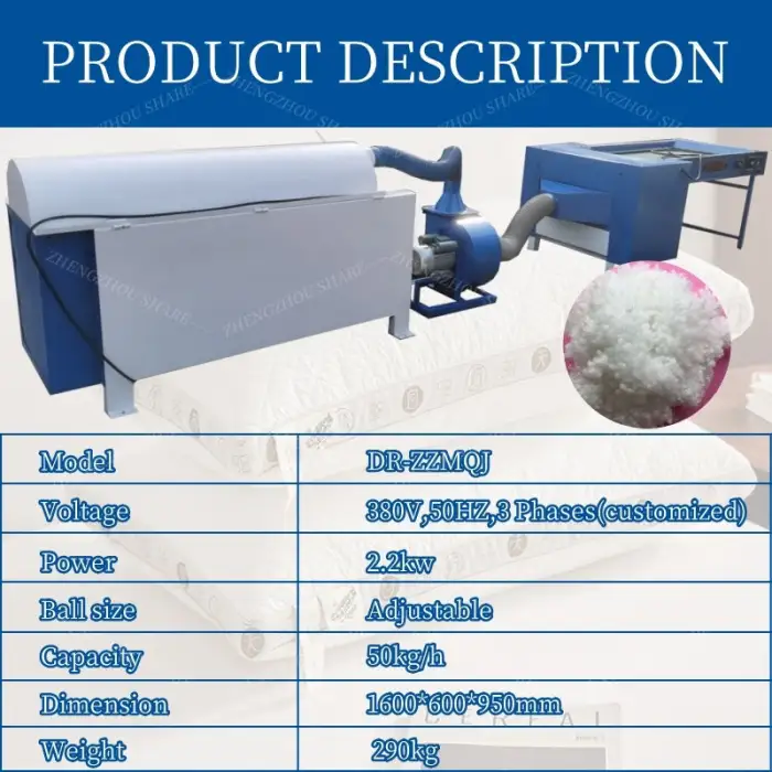 Easy to Operate Fiber Ball Machine Pearl Epe Cotton Machine Ball Fiber Opening Machine for Clothes