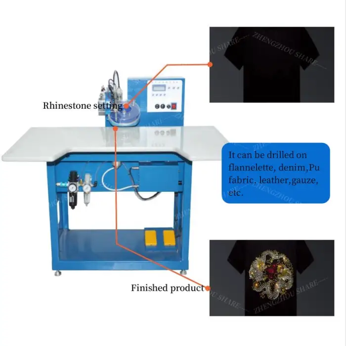 One Head Single Disk Heat Transfer Rhinestone Setting Machine Ultrasonic Rhinestone Hotfix Machine