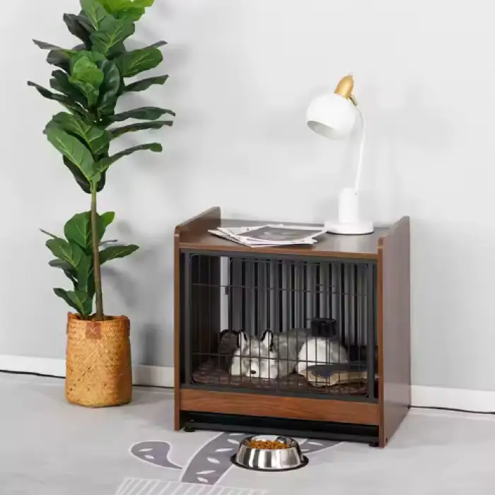 Wooden Bed Kennel Cat Dog Cage Warm Pet House