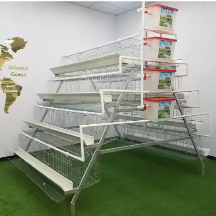 Type Poultry Farming Galvanized 3/4 Tiers 96/128 Birds Capacity Battery Egg Layer Chicken Hen Cage