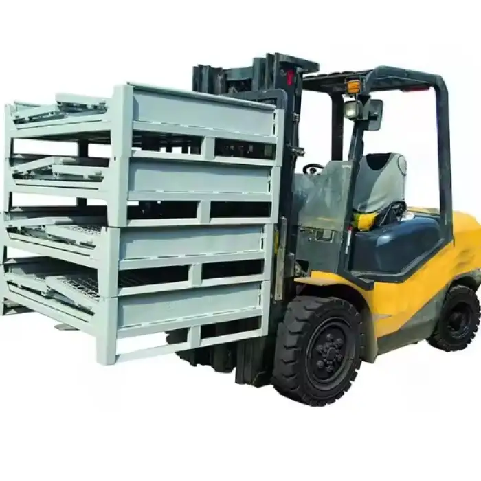 CIMC Heavy Foldable Wire Mesh Metal Pallet Folding Warehouse Lockable Steel Storage Cages Wire Mesh Pallet Box Cage