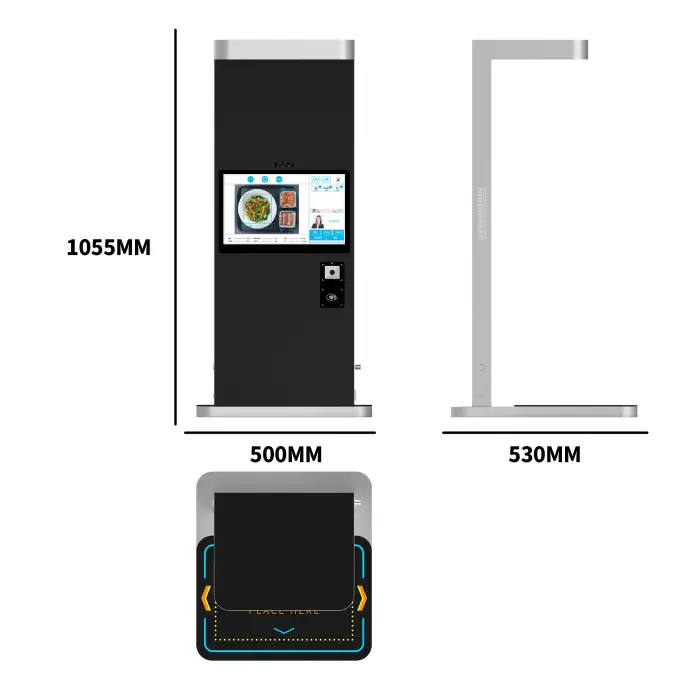 Smart Restaurant AI Self-service Checkout Counter, Dish Image AI Recognition, 13.3-15.6 Dual Screen LCD Display