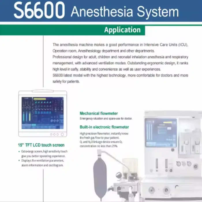 S6600 Electric Anaesthesia Machine with Workstation Table Medical Superstar Instruments