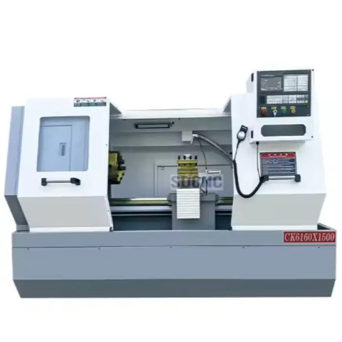 Horizontal CNC Metal Lathe Machine Strong Heavy Duty Type CK6160*1500 with 220V Flat Bed Structure