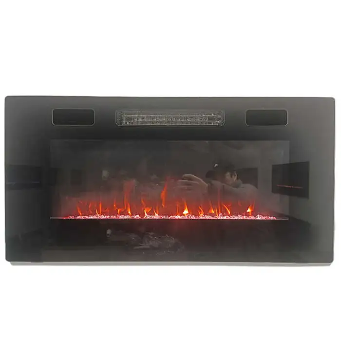 Modern 3-Sided Electric Fireplaces for Household & Hotels 40 50 60 72 80 90 100 Inch Furniture Wall Recessed