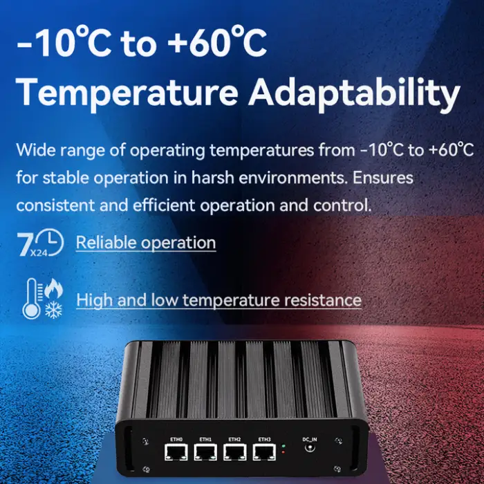 N100 Enterprise Business Home Fanless Mini PC Firewall Network Server 4 LAN 2.5G Intel I225V Ethernet Nic Pfsense Gateway Router