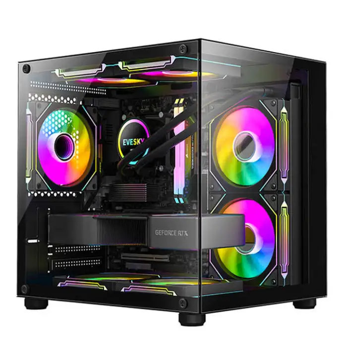 Model   Gaming Computer Case Atx/micro-atx Case Pc Gaming Rgb Fans Computer Cases & Towers Server