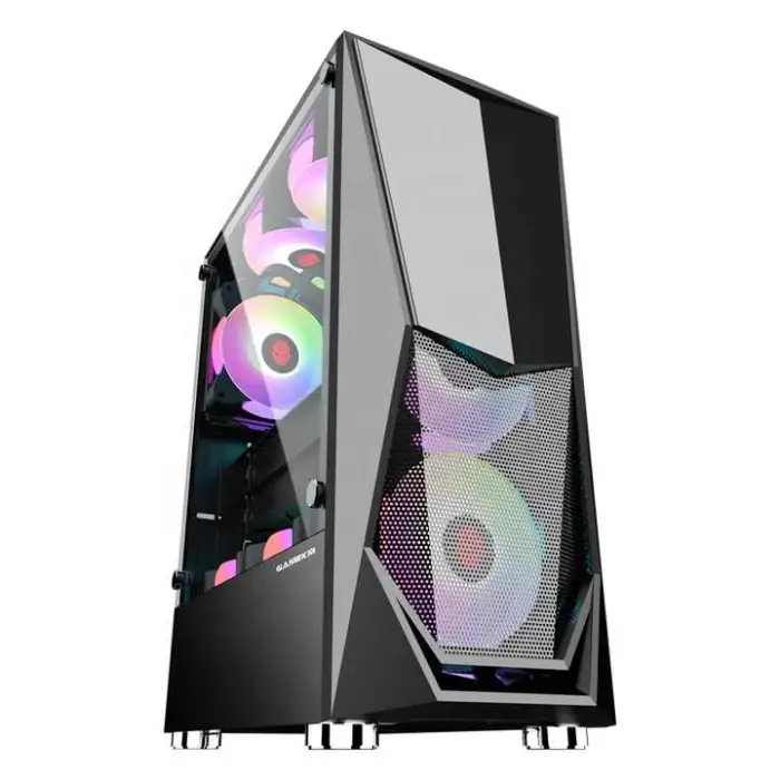 Most Popular High Airflow Design Tempered Glass ARGB Black Desktop Computer Gaming Case