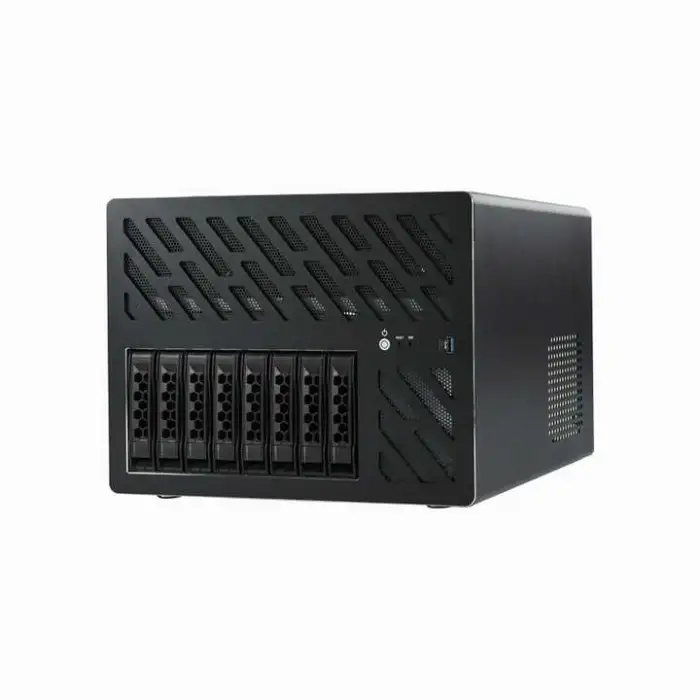 8-drive Nas case with half-height slots to support ATX motherboard -swap storage servers