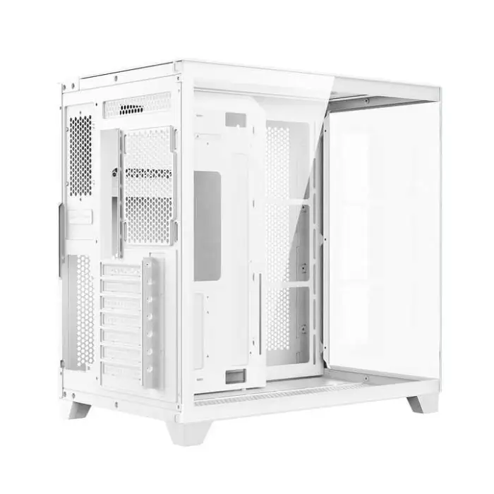 Ruix Aerospace Ultra-X White Color Computer Cabinet Mid Tower Full View Tank Tempered Gaming PC Case Mod PC Cases