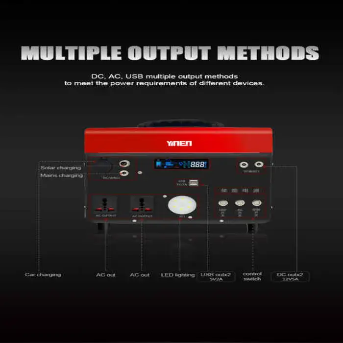 Solar Panel AC Power Bank UPS Function 2000W 1500W 1000W 500W 300W MPPT Controller Uninterruptible Power Supply Jump Starter