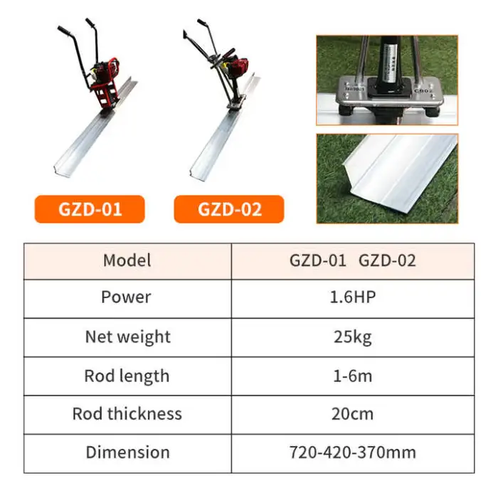 Concrete Floor Leveling Cement Floor Machine Road Construction Equipment Concrete Vibrating Screed