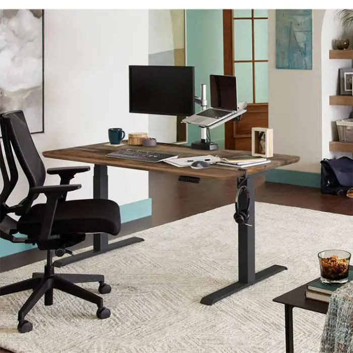 Luxury Adjustable Height High Tech Executive Electric Lift Standing Desk Frame Sit Stand up Computer Office Desk