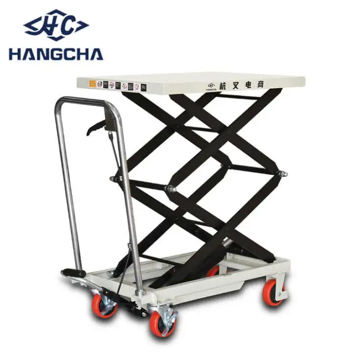 Hangcha   CE ISO Approved 150kg Capacity Hand Small Lift Platform Manual Hydraulic Scissor Lift Tables