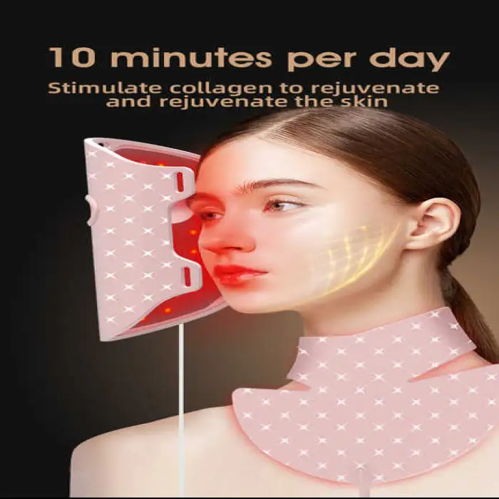 Red Light Therapy Infrared Mask Anti-age Home Use Equipment Beauty Photon Skin Rejuvenation Device Neck Beauty Device