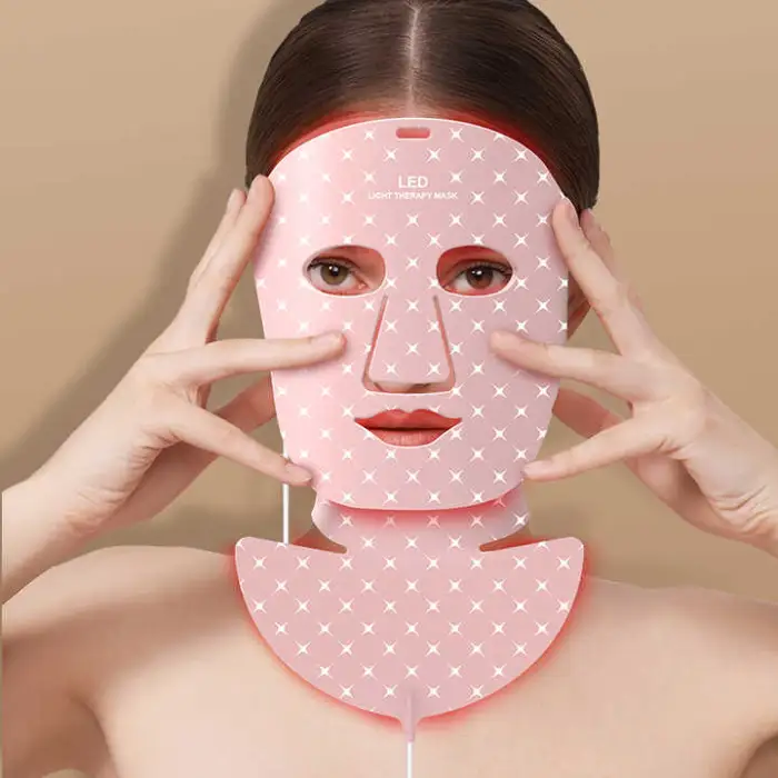 Red Light Therapy Infrared Mask Anti-age Home Use Equipment Beauty Photon Skin Rejuvenation Device Neck Beauty Device