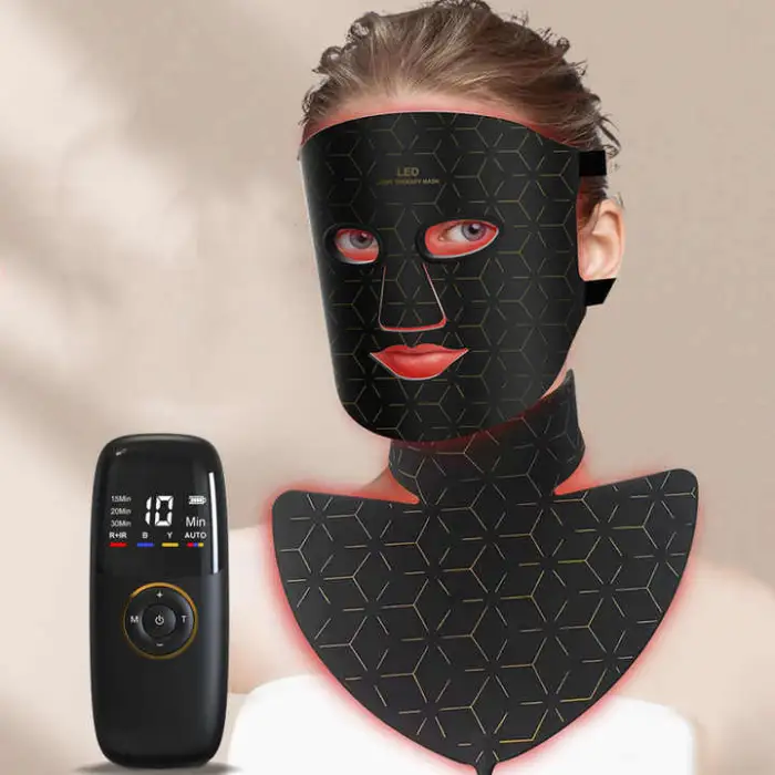 4 Colors Led Face Mask Red Led Light Facial Mask Skin Tightening Neck Massager Beauty Products for Women Wrinkle Removal