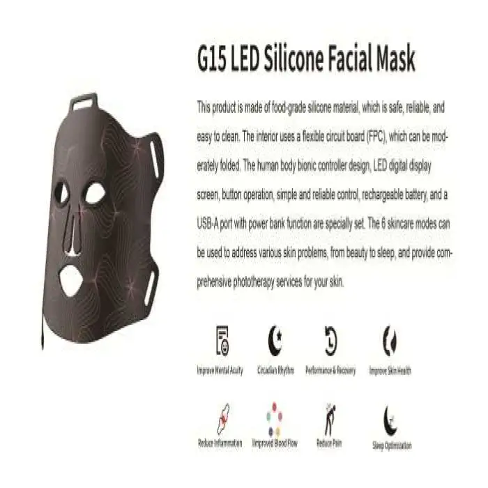 Face and Neck Skin Care Nir Facial Photon Silicon Led Face Infrared Red Light Therapy Mask