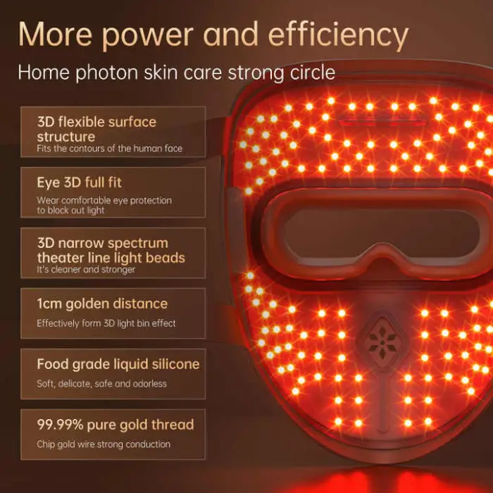 Face and Neck Lift Led Facial Beauty Mask Skin Rejuvenation Tighten Red Light Therapy Mask