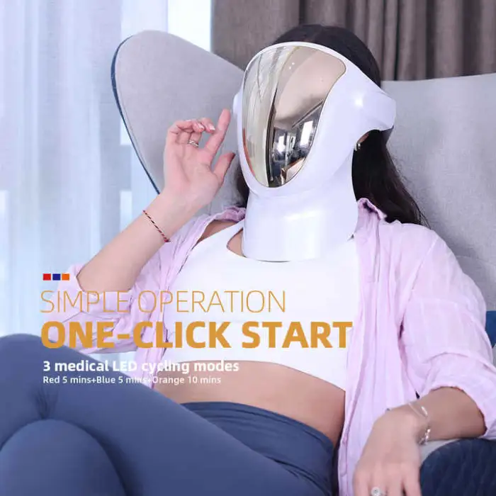 Infrared Skin Care PDT 3 Color Photon Led Face Neck Body Red LED Face Therapy Silicone LED Facial Masks