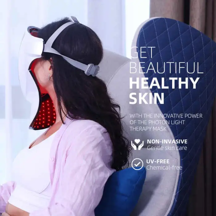 Infrared Skin Care PDT 3 Color Photon Led Face Neck Body Red LED Face Therapy Silicone LED Facial Masks