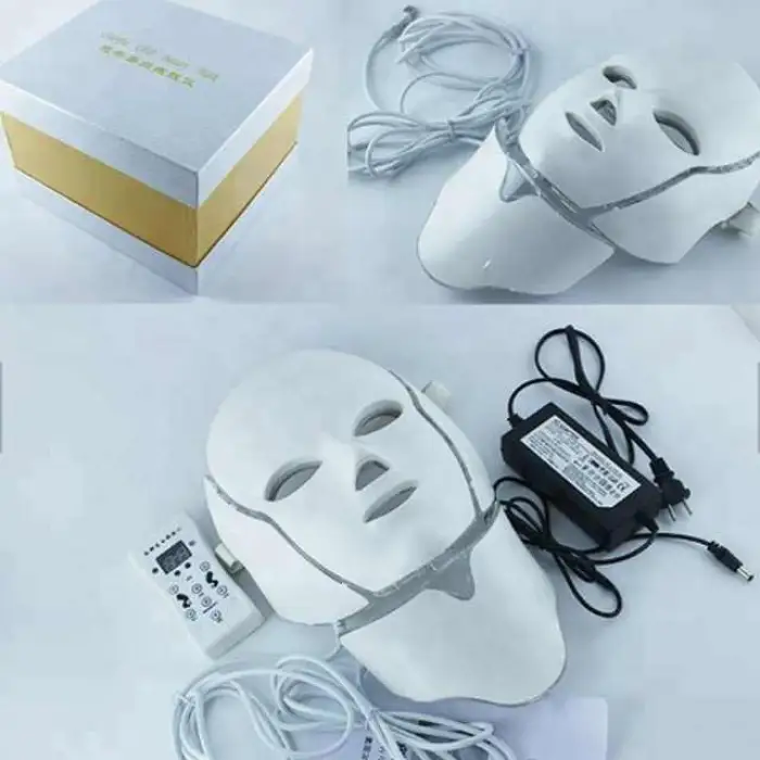 Portable PTD 7 Color LED Therapy Face Mask for Facial and Neck Whitening Skin Rejuvenation with 630nm Red Light