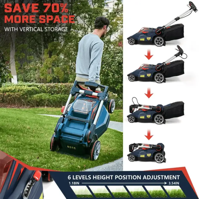 84V Electric Battery Lawn Mower Selfprolelled Ride Cutting Grass Machines Cordless Lawn Mower 84V Brushless Electric Lawn Mower