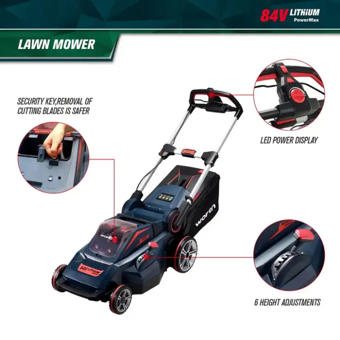 84V Electric Battery Lawn Mower Selfprolelled Ride Cutting Grass Machines Cordless Lawn Mower 84V Brushless Electric Lawn Mower