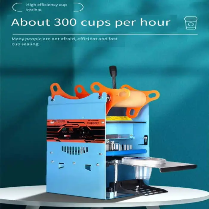 Low  Electric & Manual Commodity Sealer Machine for Beverages Hand-held Paper & Plastic Cup Sealer for Milk Tea Cups