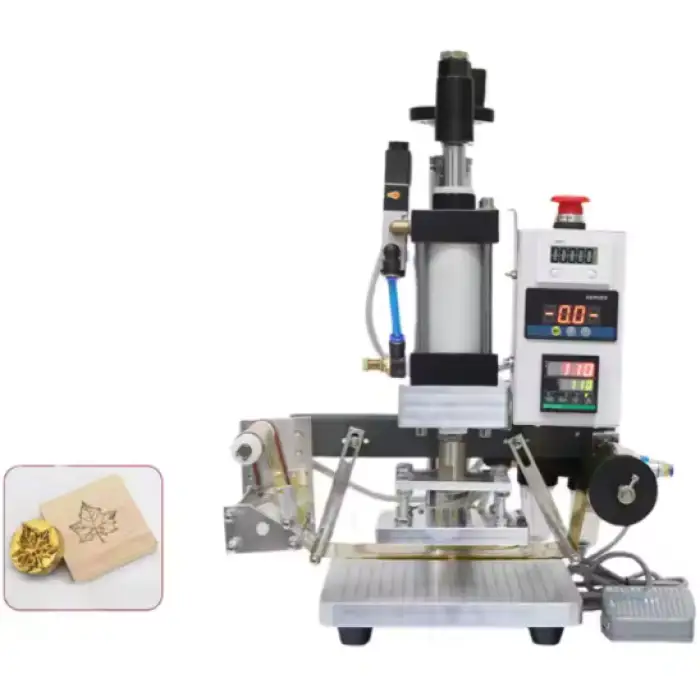 Pneumatic Leather Logo Stamping Machine Condition Embossing and Hot Foil Stamping Machine