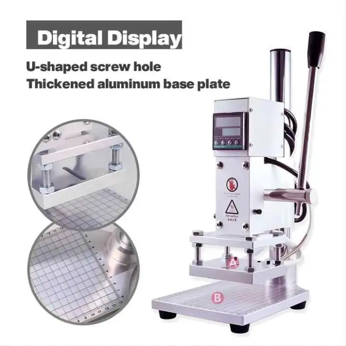 Bonedry Manual Leather Creasing  Stamping Machine LOGO Embossing Heat Press Printing for Embossing Markings